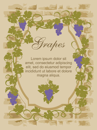 Background for text with vines against a brick wall.のイラスト素材
