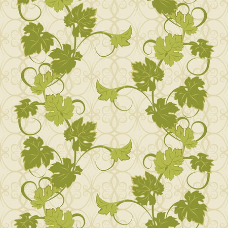 Vector repeating pattern with vines in vintage style.のイラスト素材