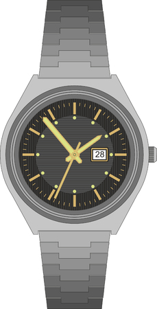 Vector image of a wristwatch on a white background.のイラスト素材