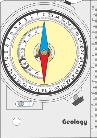 Vector accurate picture of the geological compass.のイラスト素材