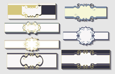 Vector set of frames in vintage style.のイラスト素材