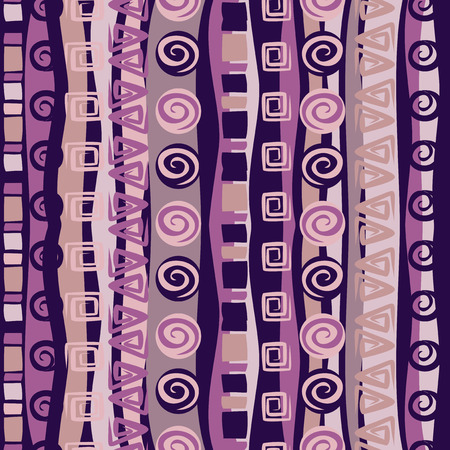 Boho ethnic seamless pattern with tribal elements. Striped vintage ornament.のイラスト素材
