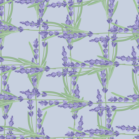Seamless pattern with lavender flowers.のイラスト素材