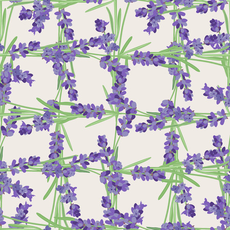 Seamless pattern with lavender flowers.のイラスト素材