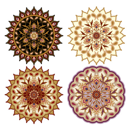 Decorative floral ornament in East style. Mandala.のイラスト素材