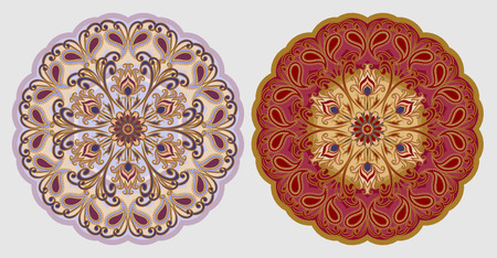 Decorative floral ornament in East style. Mandala.のイラスト素材