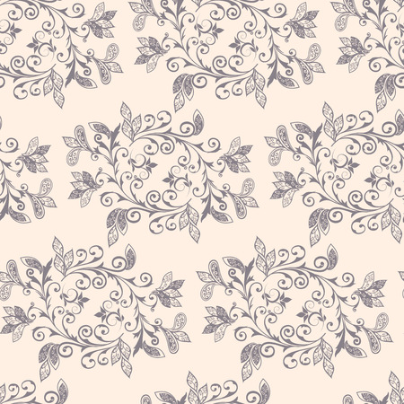 Vector abstract pattern of wreaths with items of Paisley, leaves and flowers.のイラスト素材