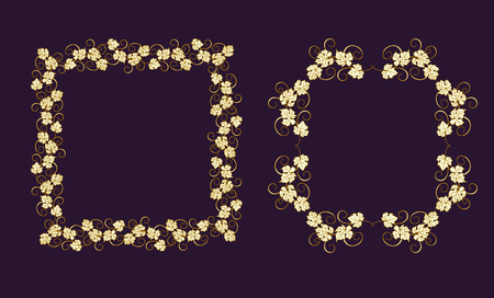 Background for text with vines and bunches of grapes.のイラスト素材