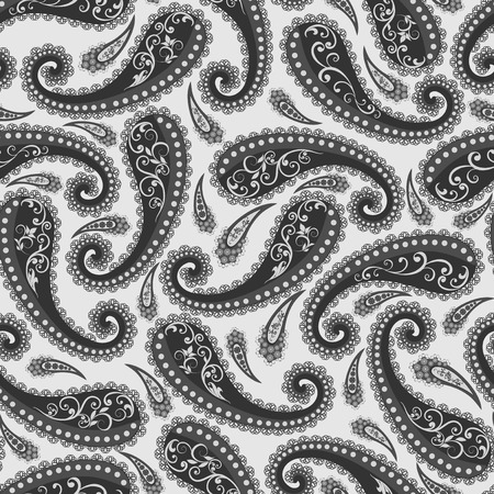 Abstract vintage pattern with decorative floral and Paisley pattern in Oriental style.のイラスト素材