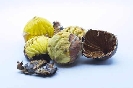 Shot to a bunch of roasted chestnuts.
