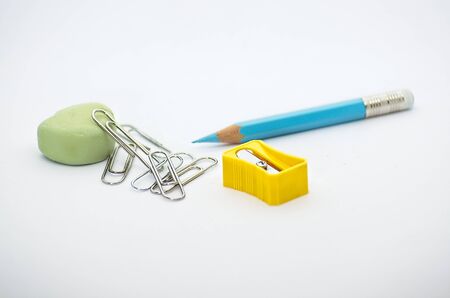Office tools on white background