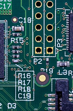 Closeup shot to a circuit board. Technology.