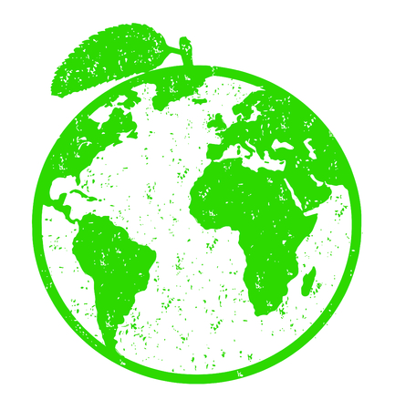 Vector illustration of an apple-shaped earthのイラスト素材