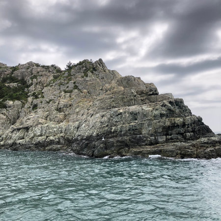 Rocky coast of the Black Sea. Crimea, Ukraine, Europe.の写真素材