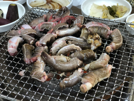 Korean food, Sukiyaki, grilled chicken, vegetablesの写真素材