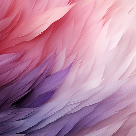 abstract background with feathers in pink and purple colors, close upの素材