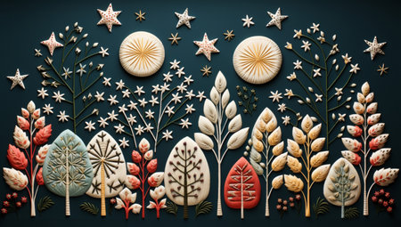 Christmas and New Year background with snowflakes. Vector illustration.の素材