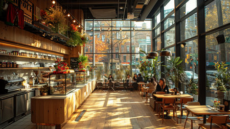 Interior of a cafe in Moscow.の素材