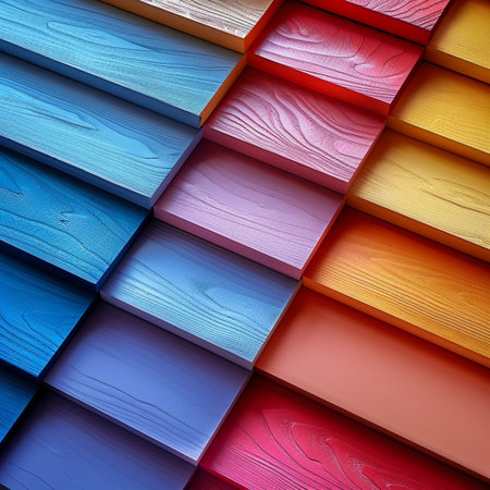 Colorful wooden wall background. Abstract background of colored wooden wall.の素材