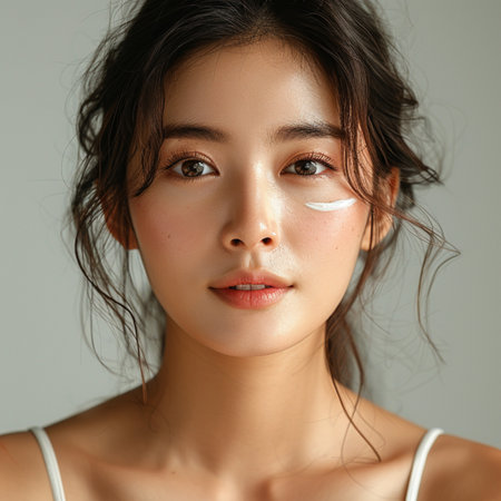Beauty portrait of a young asian woman with clean fresh skin.の素材