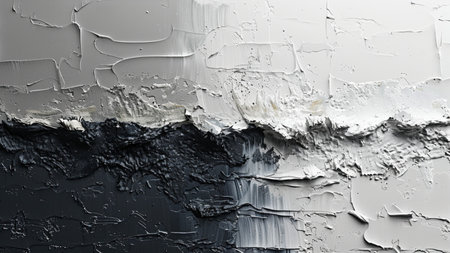 Painting close-up texture background with blue, white and black acrylic colorsの素材