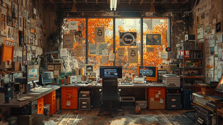 3D rendering of an old abandoned factory in the city of Pripyat in Ukraineの素材