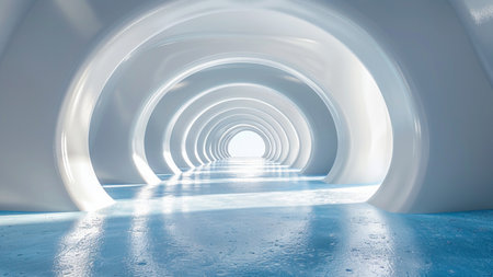 Abstract architecture background, empty open space interior. 3D rendering.の素材