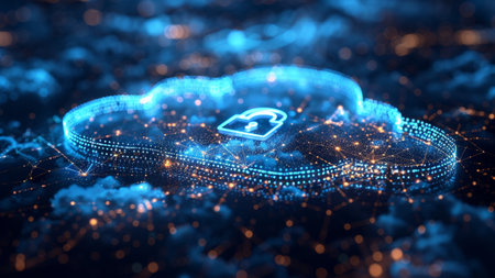 Cyber security concept. Data protection and privacy. 3D renderingの素材