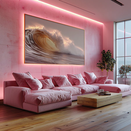 Modern bright interiors 3D rendering illustration computer generated image not photosの素材