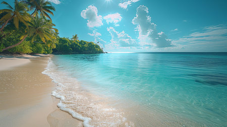 Beautiful beach at Seychelles - nature and travel backgroundの素材