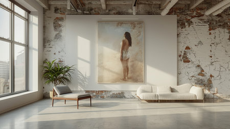 Modern bright interiors 3D rendering illustration computer generated image not photosの素材