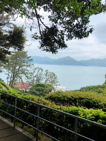 View of the sea from the terrace of a villa.の写真素材
