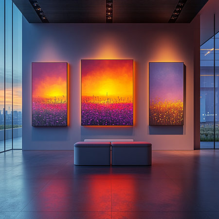 3D rendering of the interior of a modern room with a large windowの素材