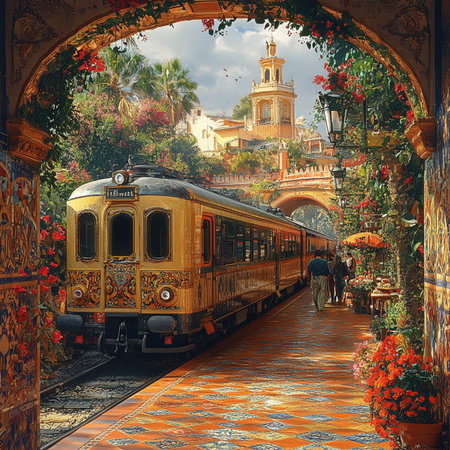 Train in the old town of Jaipur, Rajasthan, Indiaの素材