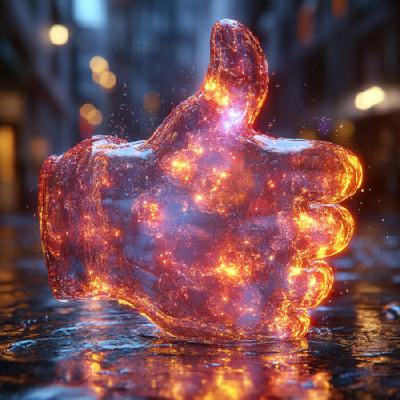 Fractal in the form of a thumb up. 3d renderingの素材