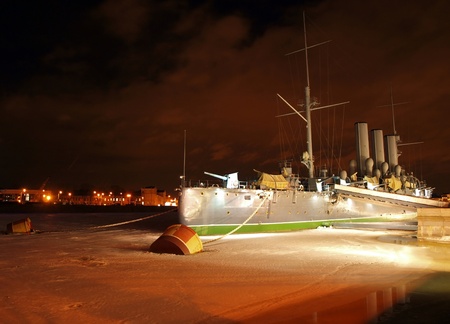 Famous cruiser Aurora- symbol of the Russian revolution in 1917のeditorial素材