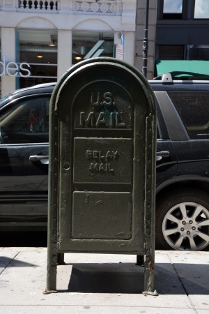 NEW YORK CITY - AUGUST 07  Aged mail box on August 07, 2013 in New York City, NY  New York is the biggest city in the United Statesのeditorial素材