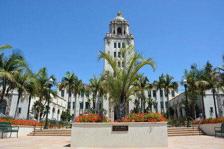 BEVERLY HILLS, CA - AUG 21  City hall of the Beverly Hills, Ca on Aug  21, 2013  Beverly Hills is...