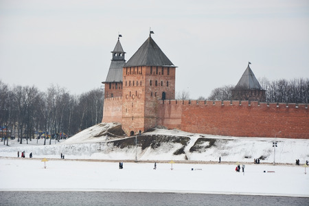 Kremlin in Veliky Novgorod. View from Volkhov riverのeditorial素材