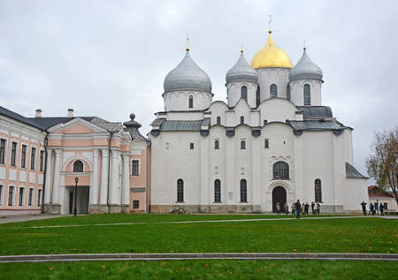 Cupola of the St. Sofia cathedral in Veliky Novgorodの写真素材