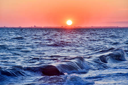 Beautiful sunset over the Black Sea, Crimea, Russia