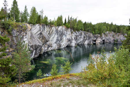 Famous marble canyon in Ruskeala, Russia