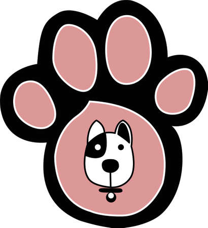 Puppy paw inside with dog muzzleのイラスト素材