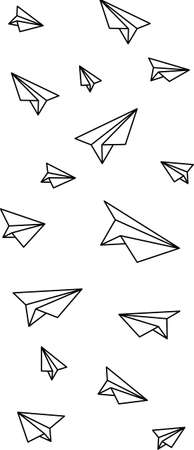background paper planes black and whiteのイラスト素材