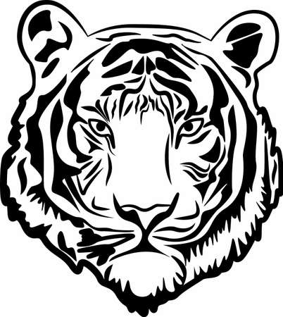tiger head, symbol of the year of the tiger 2022のイラスト素材