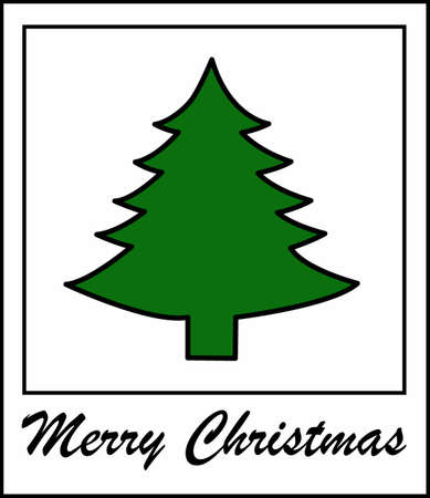 christmas tree in photo frame 2022のイラスト素材