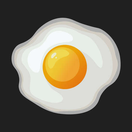 vector image of scrambled eggs on a black backgroundのイラスト素材