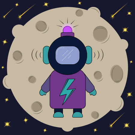 vector illustration astronaut alien on the planetのイラスト素材