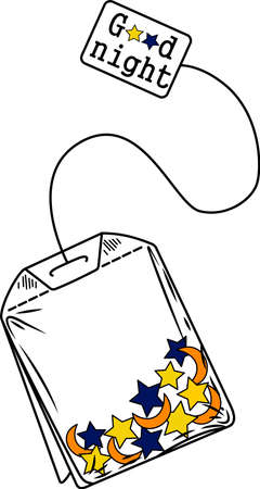 series of tea bag vector images good nightのイラスト素材