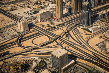 View from the top  in Dubai over the city